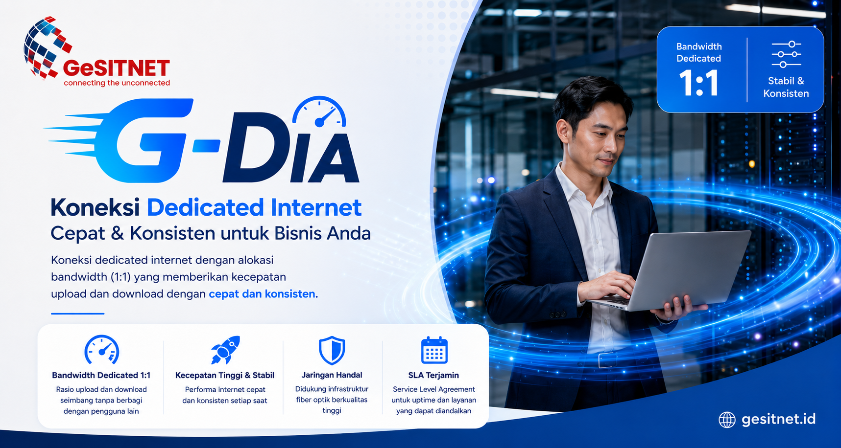Ilustrasi layanan dedicated internet G-DIA untuk korporasi